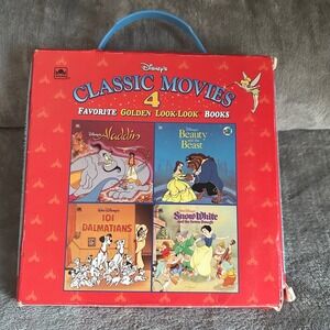 90s‎ Disney Classic Favorite Golden Books Set Aladdin Beauty Beast Snow White